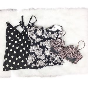3-Piece Monochrome Swimsuit Lot - K10PO
